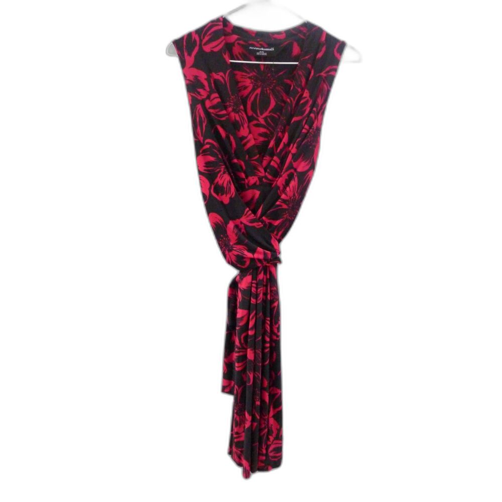 Norma Kamali Floral Print Tie Dress - Red/Black M